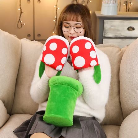 Comfy Super Mario Piranha Plant Plush Slippers