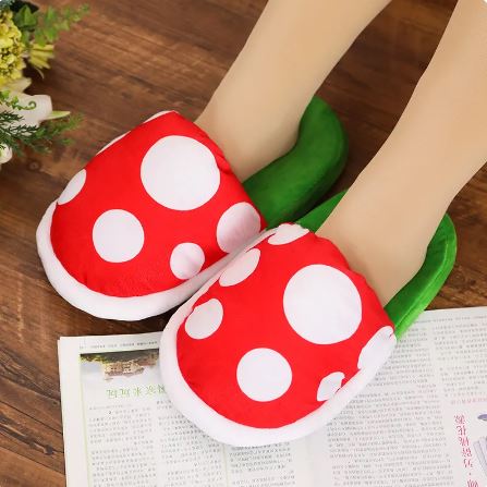 Comfy Super Mario Piranha Plant Plush Slippers