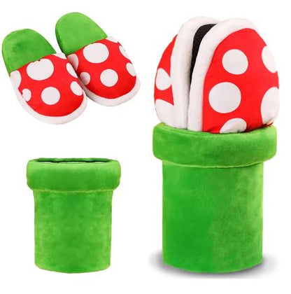 Comfy Super Mario Piranha Plant Plush Slippers